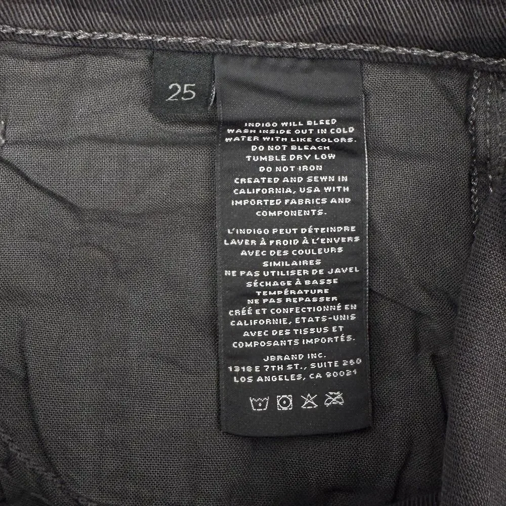 NWT J BRAND Ruby High-Rise Crop Cigarette Jean Size 25 Black Dazzle Destruct